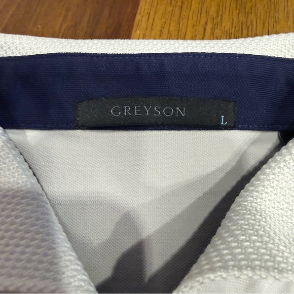 Greyson White Polo Shirt with Navy Accents - Picture 2 of 7
